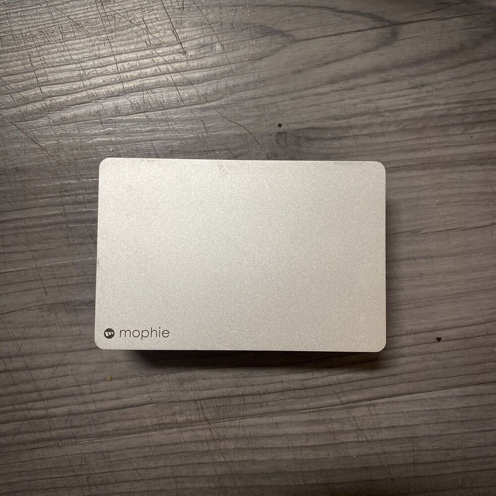 Mophie 10000 mAh Powerstation Portable Battery w/ USB-C Port  Silver Grey Stand